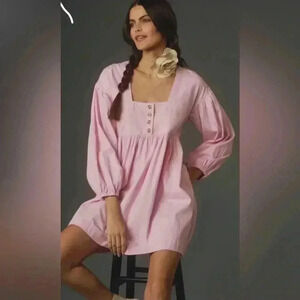 Anthropologie denim babydoll dress